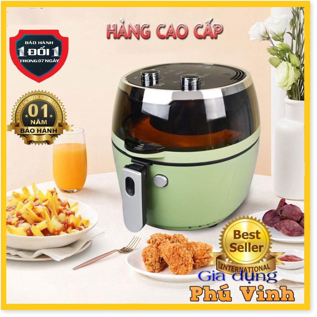 [ĐỦ 3 MÀU] NỒI CHIÊN KHÔNG DẦU NINE SHIELD 8L CƠ SIÊU TO KHỔNG LỒ- THẾ HỆ MỚI NHẤT 2021 - NỒI CHIÊN CƠ