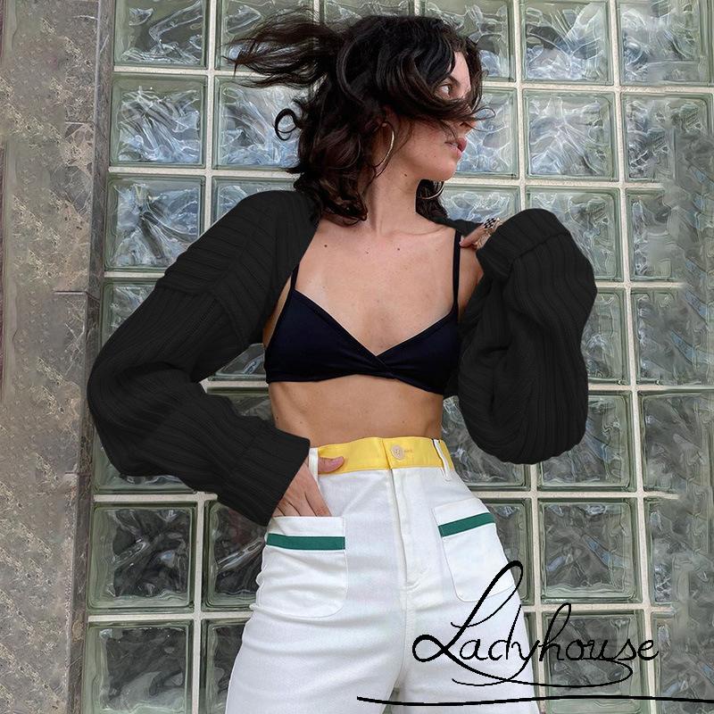 Áo Len Lửng Tay Dài Thời Trang Cho Nữ