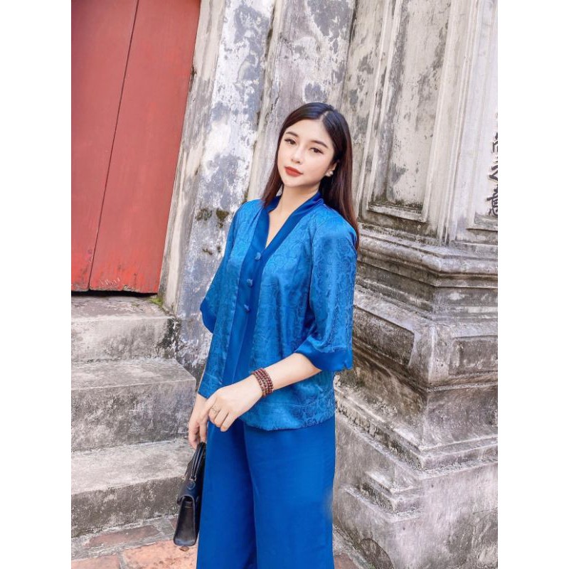 đồ bộ Đi chùa. áo lam phật tử. Balai gấm