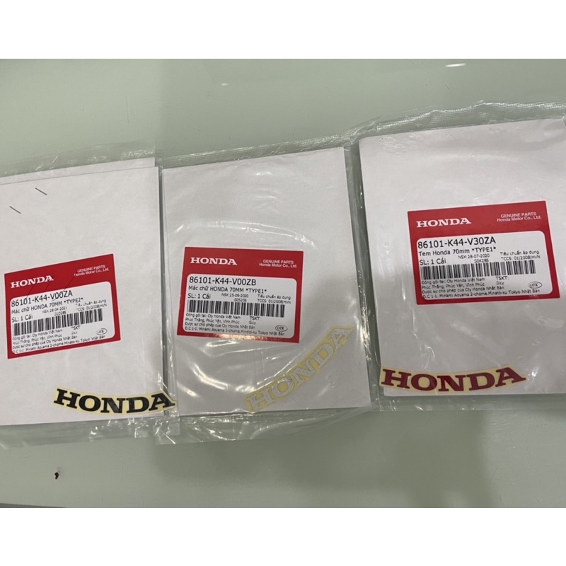 Tem Honda Cong 70mm Chính Hãng Honda vision 2014-2023 việt nam