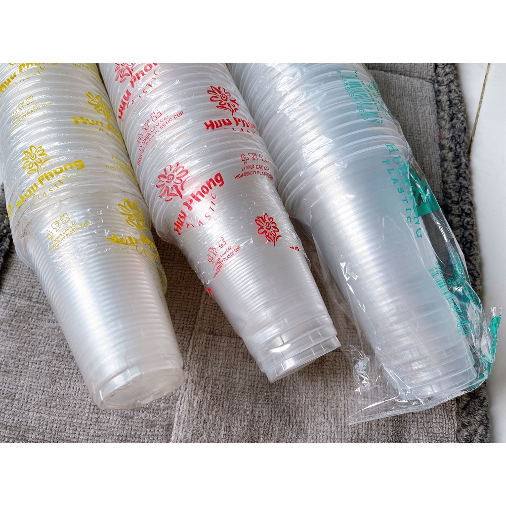 Ly nhựa dùng 1 lần -  cây 50 cái đủ size từ 140ml - 800ml - Hữu Phong, Phú Mỹ Toàn
