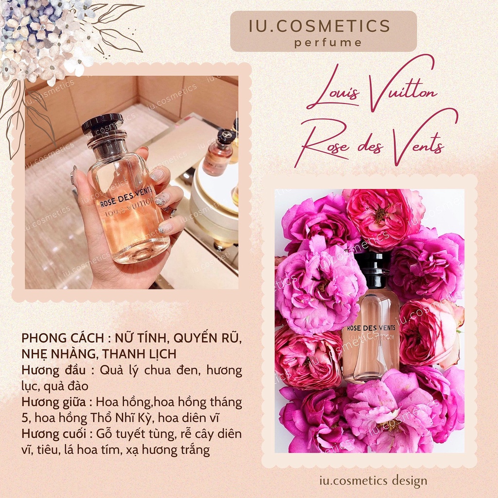 Nước Hoa Nữ L.V Rose Des Vents EDP 100ml - Hương thơm hoa hồng quyến rũ cuốn hút -iu.cosmetics