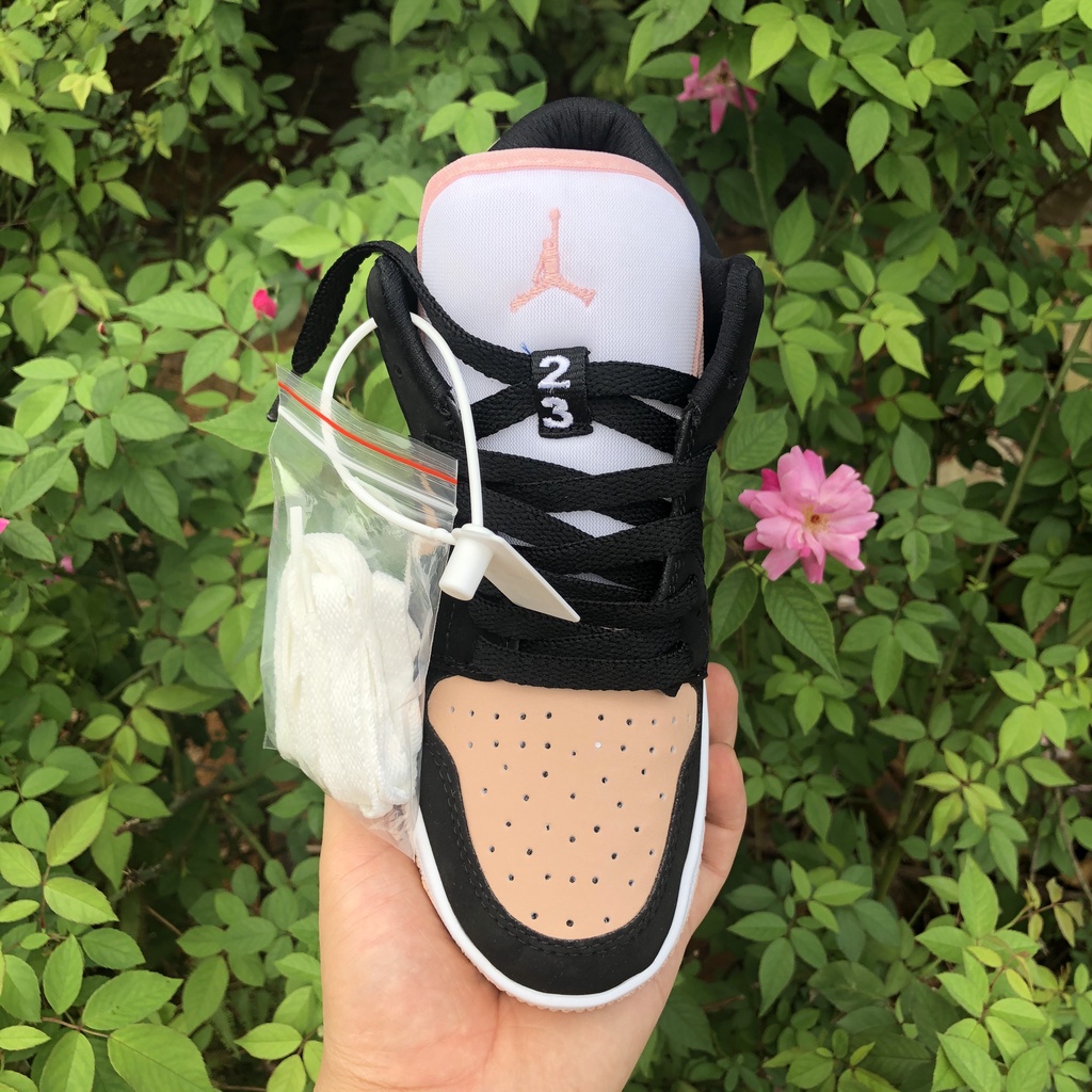 Giày thể thao nữ Jordan màu hồng cổ cao cổ thấp, giày sneaker nữ JD1 màu hồng cao cổ thấp cổ, giày nữ JD1 Pink high, low