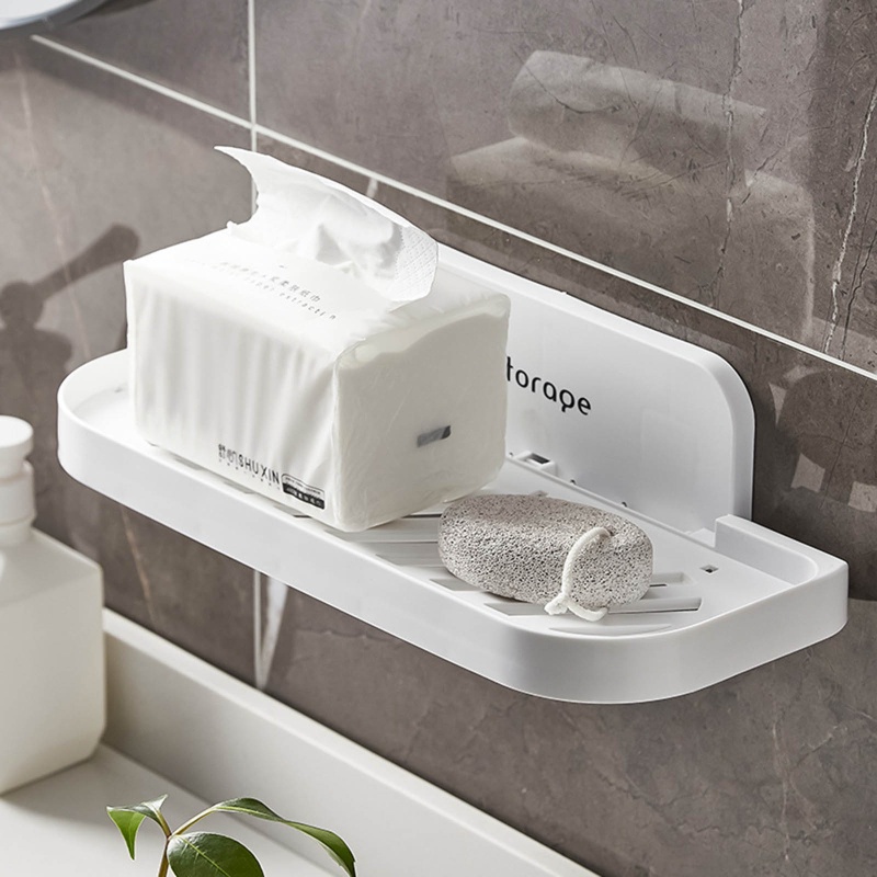 Giá Đỡ Xà Phòng / Gia Vị Gắn Tường Có Thể Gập Lại Tiện Dụng Cho Phòng Tắm / Nhà Bếp