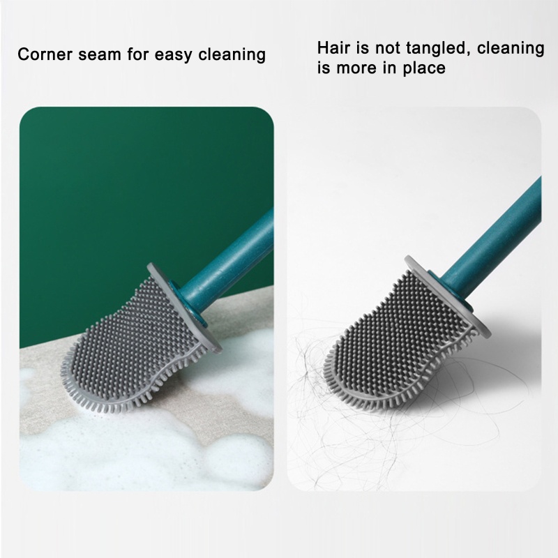 QQ Cọ Chà Toilet Bằng Silicon Với Tay Cầm Dài Tiện Dụng