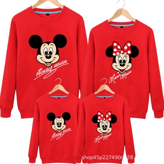 Áo Hoodie Gia Đình Tay Dài In Hình Chuột Minnie Mickey 7 Màu Thời Trang