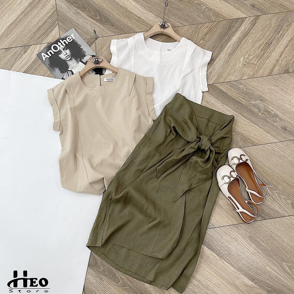 Set Váy Xoắn Eo Hàn Mix Áo Phông Tay Dơi Phong Cách | BigBuy360 - bigbuy360.vn