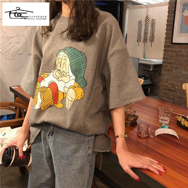 Áo Thun Nữ Tay Ngắn Dáng Rộng Phong Cách Hàn Quốc