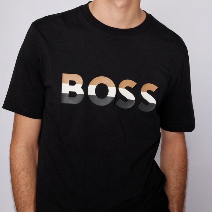 Áo Thun Form Rộng Unisex Tay Ngắn 50 - 90KG Cotton 4 chiều - In chữ - BOSS - Đen, Trắng, Xanh