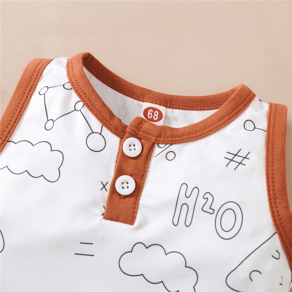 Set trang phục thể thao 2 mảnh MIKRDOO gồm áo không tay + quần short họa tiết kẻ sọc thời trang mùa hè cho bé trai