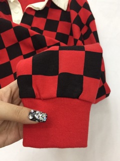 CROPTOP CÓ CỔ SỌC CARO