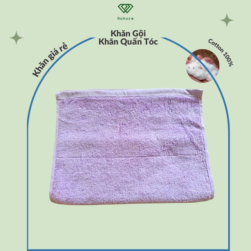 Khăn lỗi giá rẻ songwol khăn gội khăn quấn tóc 34cm x 82cm khăn cotton 100% thấm hút tốt không xù không rụng lông