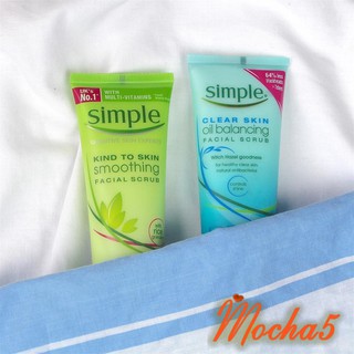 TDC tẩy da chết Simple dịu nhẹ an toàn Smoothing \ Oil Balancing Facial Scrub 75ml