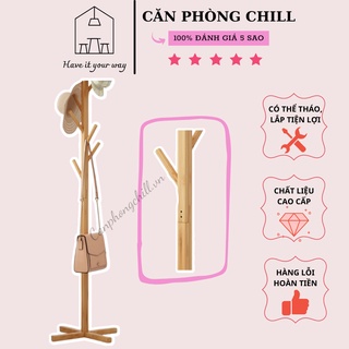 Cây Treo Quần Áo Bằng Gỗ Thông Standing Hanger - Kệ Sào Treo Đồ Đứng Nội Thất Phong Cách Hàn Quốc