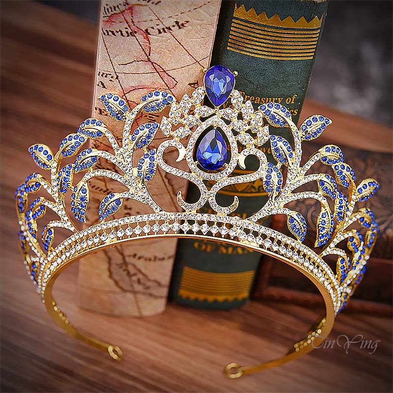 GETNOIVAS Cài Tóc Hình Vương Miện Lớn Đính Đá Cho Cô Dâu