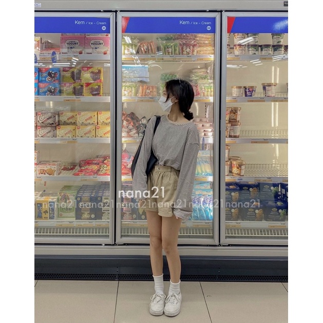 Pull dài tay kẻ dáng rộng mác hãng maizi.studio ẢNH THẬT BY NANA21