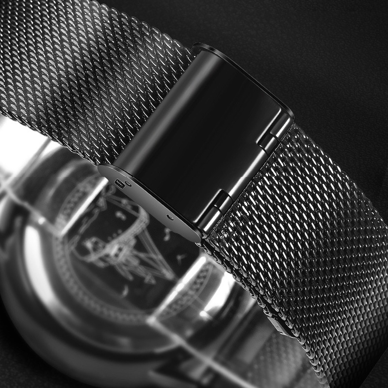 Đồng hồ nam chính hãng cao cấp đẹp dây thép lưới TITANIUM chống nước giá rẻ thời trang  W20