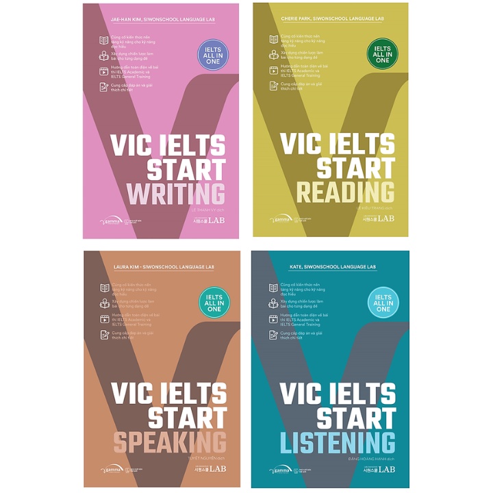Sách - Combo Vic IELTS Start - IELTS All In One (Bộ 4 Cuốn)