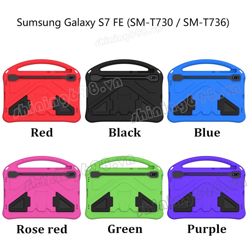 Ốp máy tính bảng EVA chống sốc có giá đỡ và quai xách cho Samsung Galaxy Tab S7 FE 2021 12.4 inch SM-T730 T735 T736B