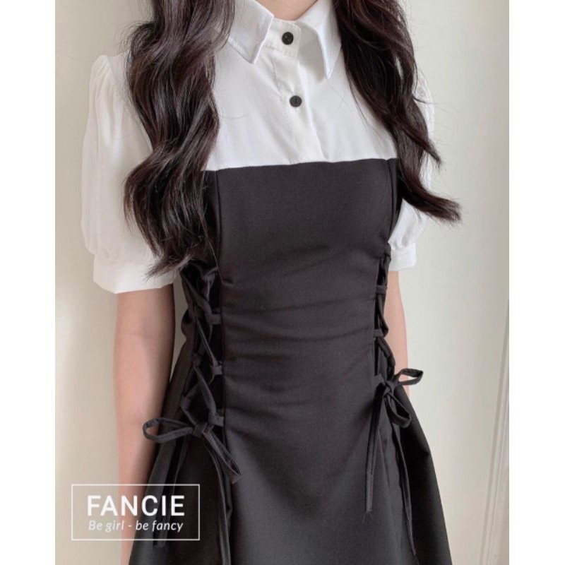 Váy cổ trắng đan eo siêu xinh | BigBuy360 - bigbuy360.vn