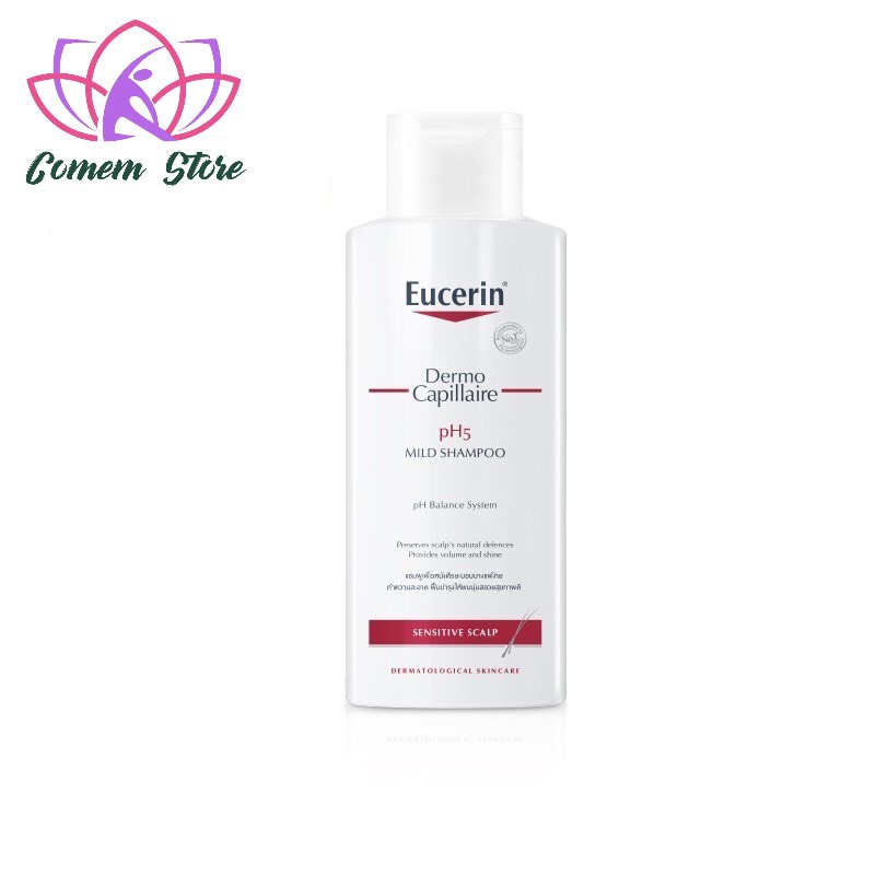 Dầu gội dịu nhẹ cho da đầu nhạy cảm Eucerin Dermo Capillaire pH5 Mild Shampoo 250ml