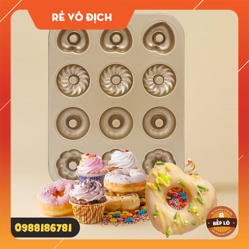 Bộ khuôn nướng bánh chống dính Donut Cupcake màu vàng nhiều kiểu dáng mẫu mã HOT - HÀNG MỚI VỀ