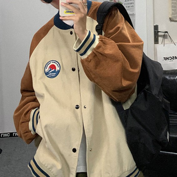 Áo khoác bóng chày dáng rộng phong cách hàn quốc dành cho nam giới trẻ tuổi unisex quần áo