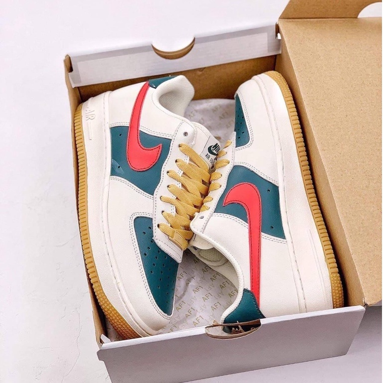 Giày thể thao Jordan AF1 cao cấp full bill box, giày Sneaker nam nữ cổ thấp da lộn màu xanh đỏ đế cao JD form đẹp M11 | BigBuy360 - bigbuy360.vn