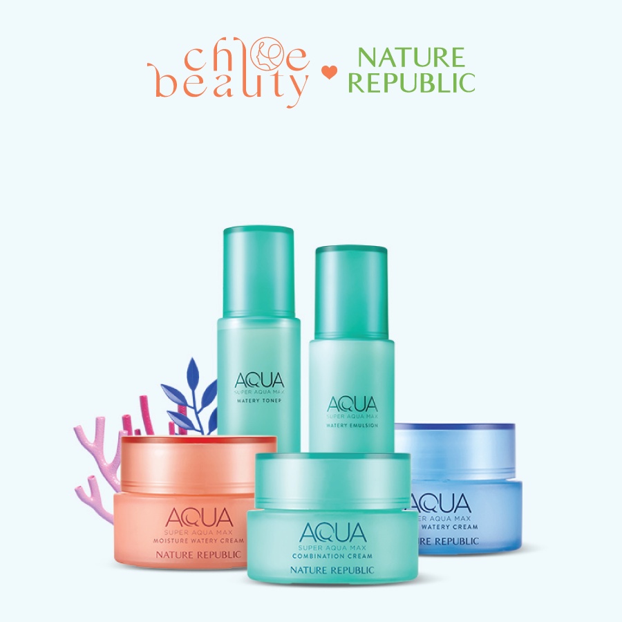 Kem dưỡng ẩm nước biển sâu cho da khô NATURE REPUBLIC Super Aqua Max Moisture Watery Cream 80ml