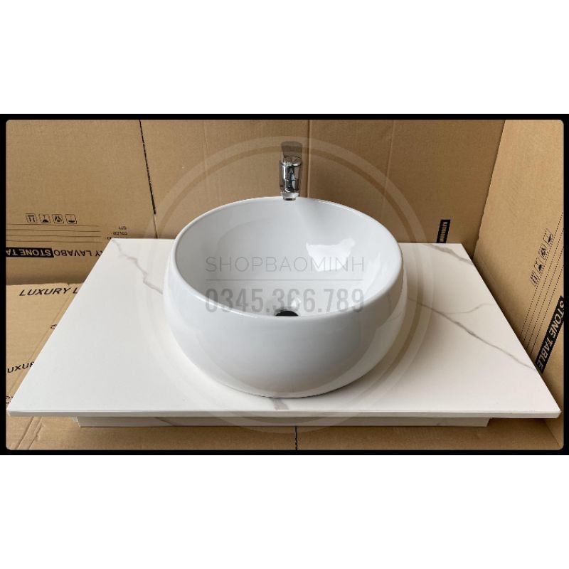 Chậu rửa mặt - Lavabo tròn đặt bàn 620 (KT 40cm)