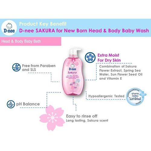 Tắm gội toàn thân cho bé Baby D-nee 800 ml( dưới 3 tuổi)