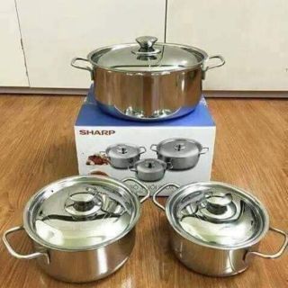 Bộ 3 Nồi Inox (HKM Sharp)