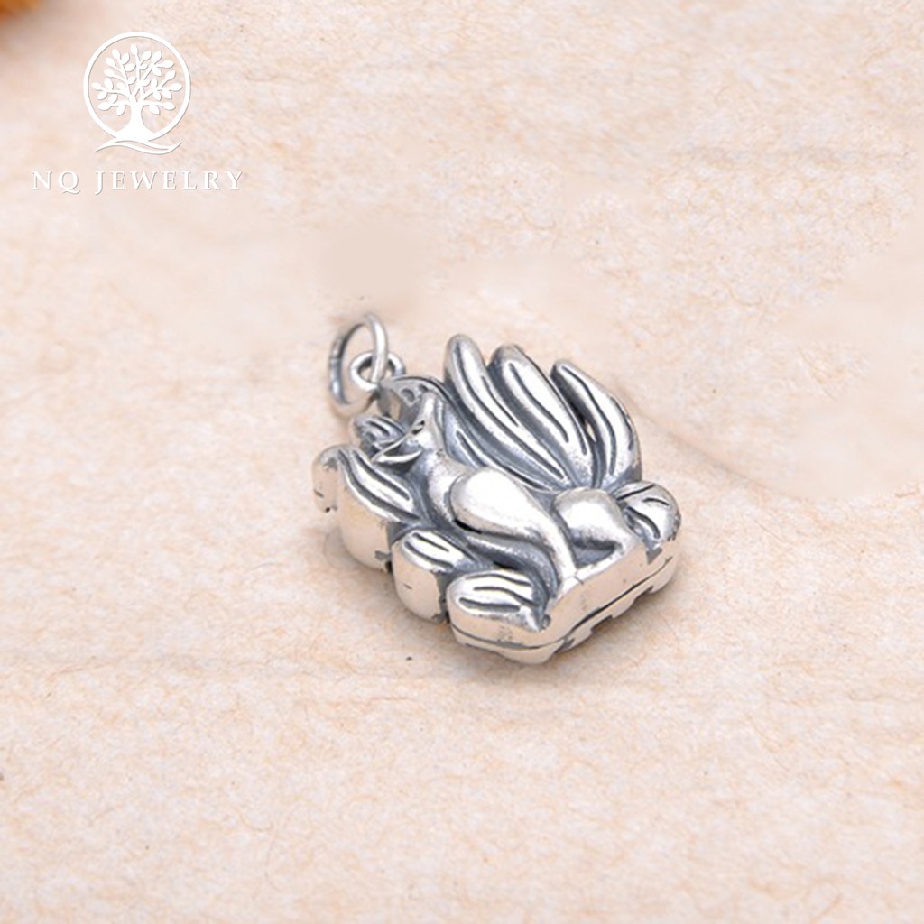 Charm bạc hồ ly 9 đuôi treo - NQ Jewelry