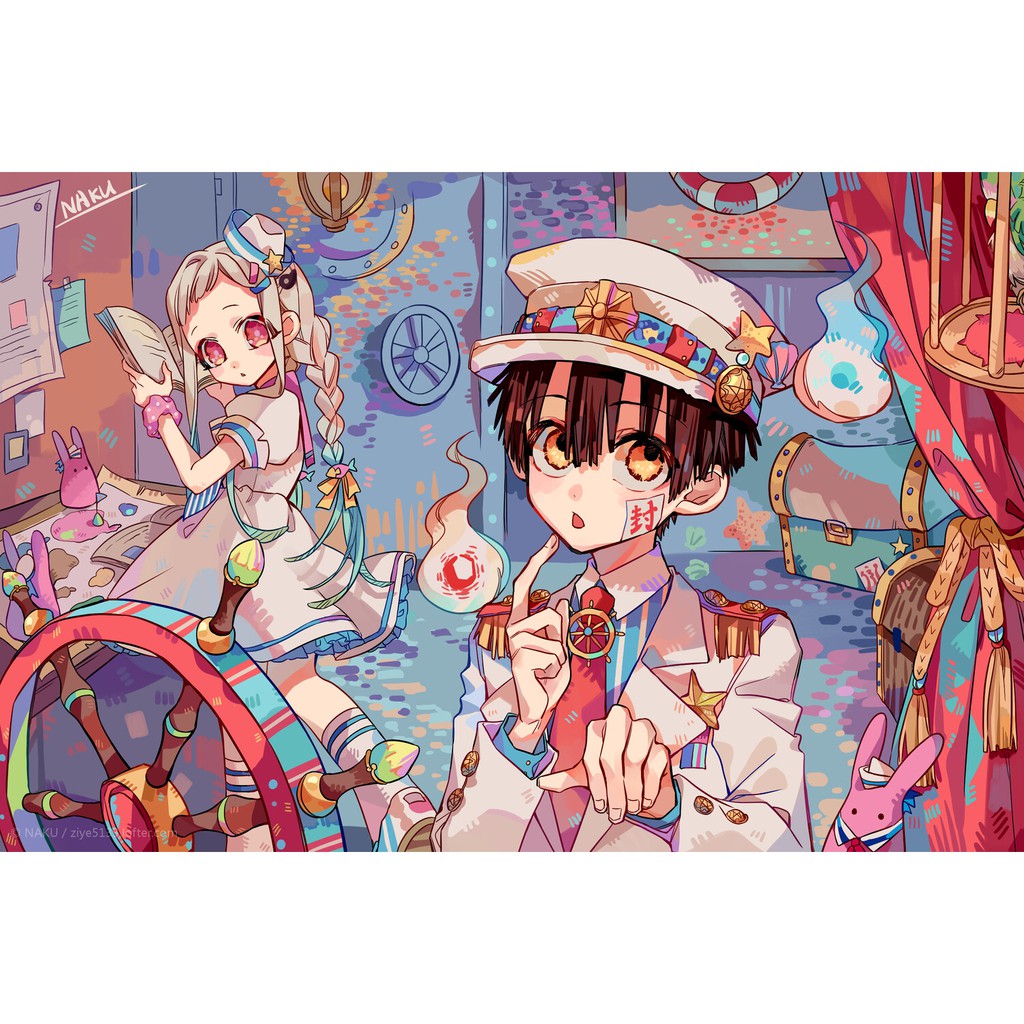 Tấm Poster in hình JIBAKU SHOUNEN HANAKO-KUN Cậu Ma Nhà Xí cao cấp giấy 260gsm anime chibi