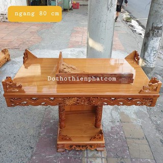 Bàn thờ treo tường gỗ căm xe mặt gỗ gõ đỏ gồm 1 bộ ke đế rất đẹp
