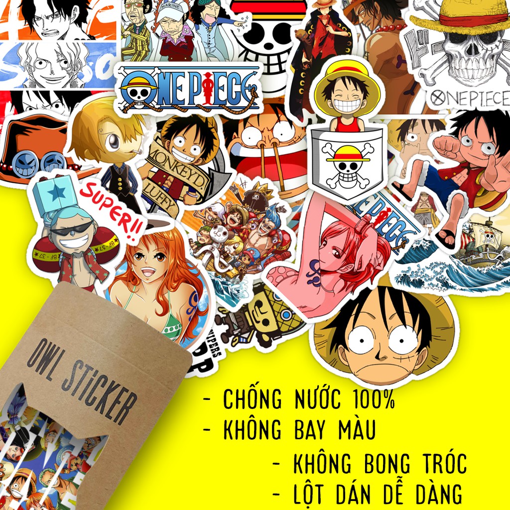 Combo hình dán cao cấp One Piece sticker