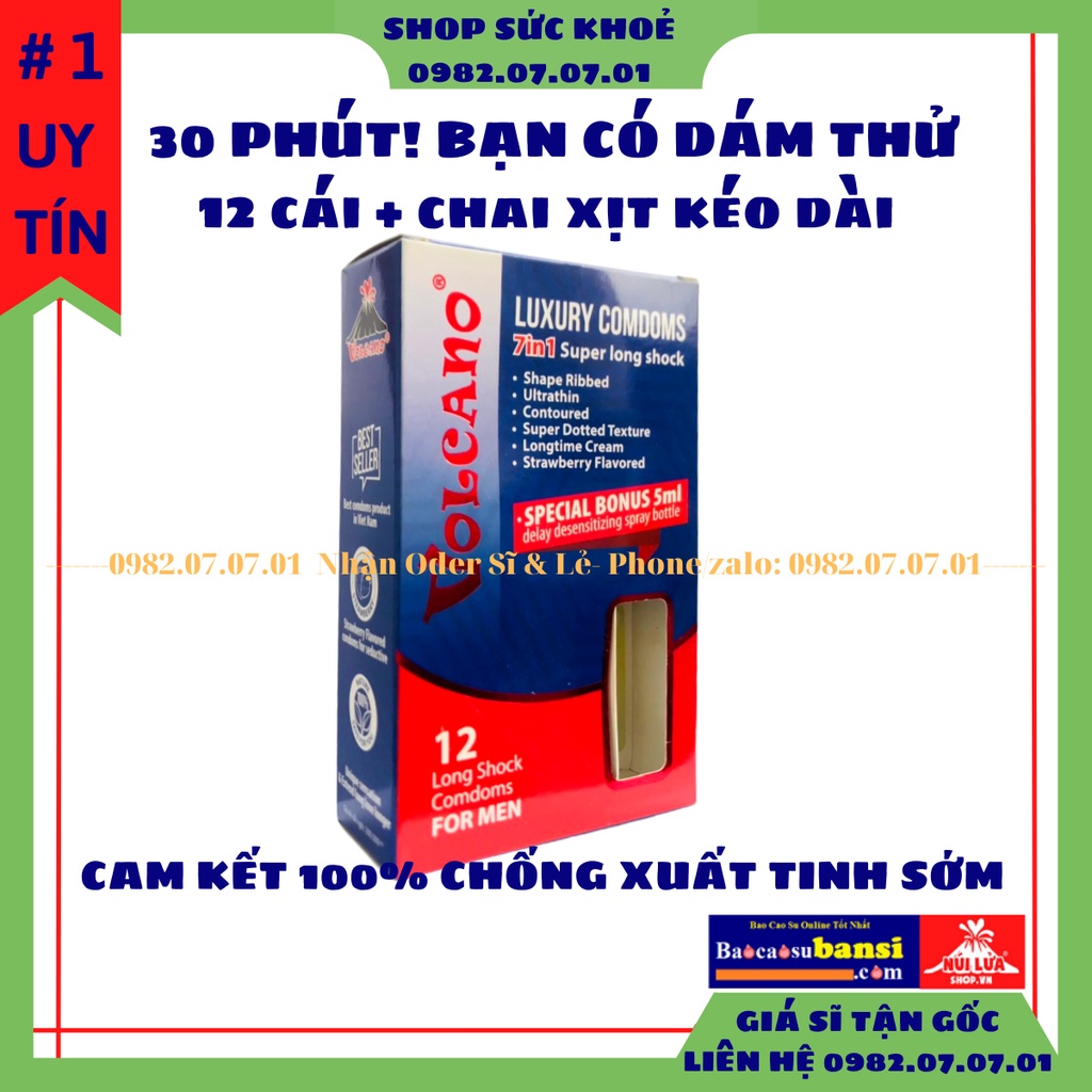 Bao cao su Volcano 7in1 - Vua Của Các Loại BCS Cao Cấp Siêu Kéo Dài Chống Xuất Tinh Sớm Hiệu Quả Cho Nam, Siêu Gai, Mỏng