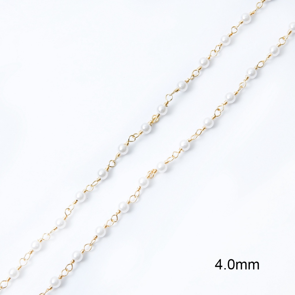 BEADIA Vòng cổ Đồng Mạ Vàng 18K Đính Ngọc Trai Nhân Tạo Thời Trang