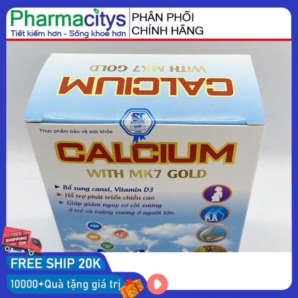 Canxi sữa tăng chiều cao cho bé, chắc khỏe xương cho bé từ 6 tháng tuổi Calcium With MK7 Gold - Hộp 20 gói