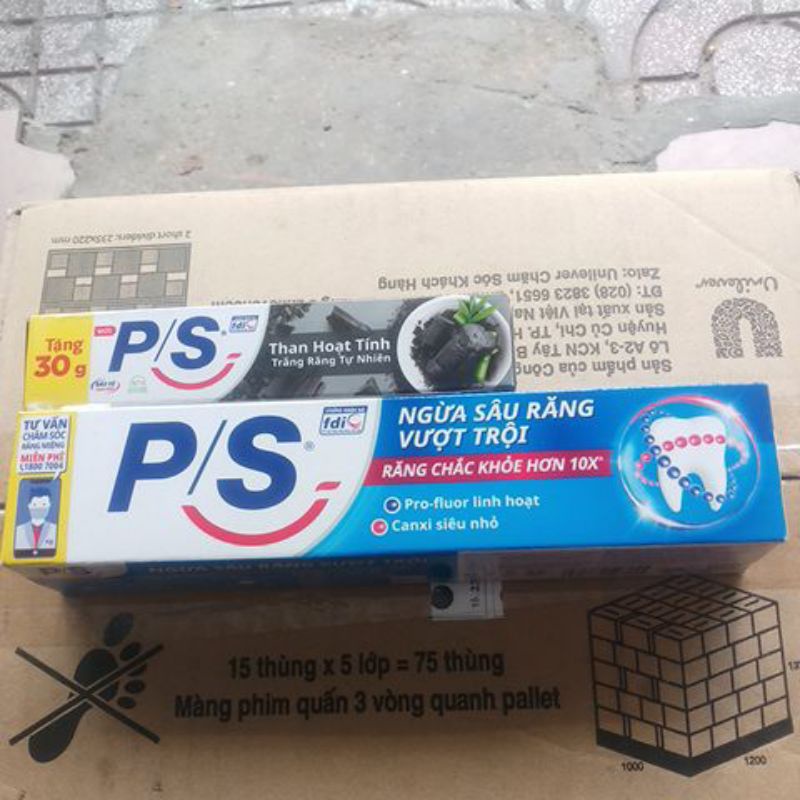 Kem đánh răng P/S ngừa sâu răng 180g tặng P/s 30g