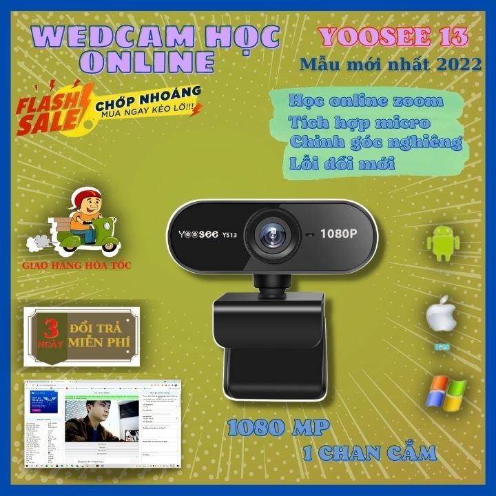 Webcam Mini Hd 1080p 720p Tích Hợp Micro Tiện Dụng Cho Máy Tính, học online livestream, Webcam máy tính Full HD Rõ nét