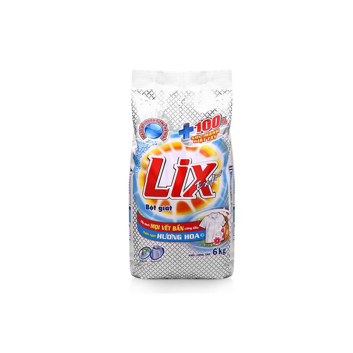 Bột giặt Lix Extra hương Hoa (trắng)5.5 kg - 6kg (tặng nước rửa chén yes 1.4 kg)