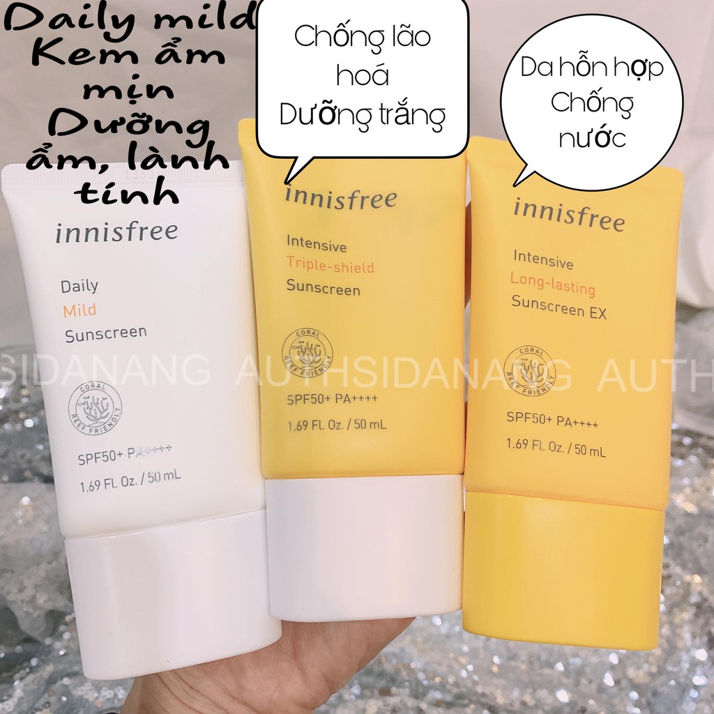 Sản phẩm có BILL_ (Kem Chống nắng Innisfree (daily milk - Triple shield - Long lasting)