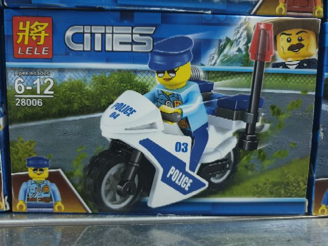 Lego lele 28006 moto cano cảnh sát cơ động người máy robocop chiến đấu tội phạm đồ chơi lắp ráp xếp hình thông minh