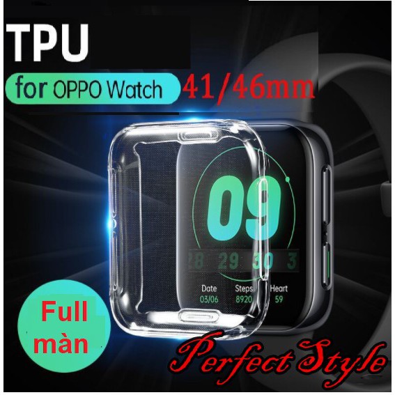 Vỏ Tpu Trong Suốt Bảo Vệ Cho Đồng Hồ Oppo Watch 46mm 41mm