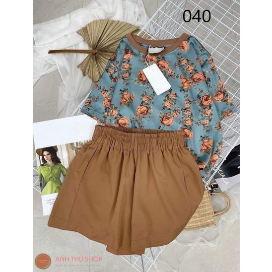 Set Bộ Quần Đùi Áo Tơ Lụa Cao Cấp