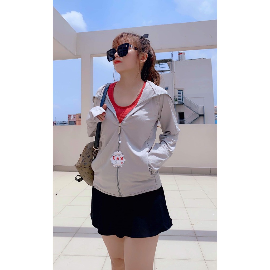 [HÀNG HOT] Áo Khoác Chống Nắng Nữ  kèm bao tay khẩu trang, cản tia UV thoáng mát, mềm mại