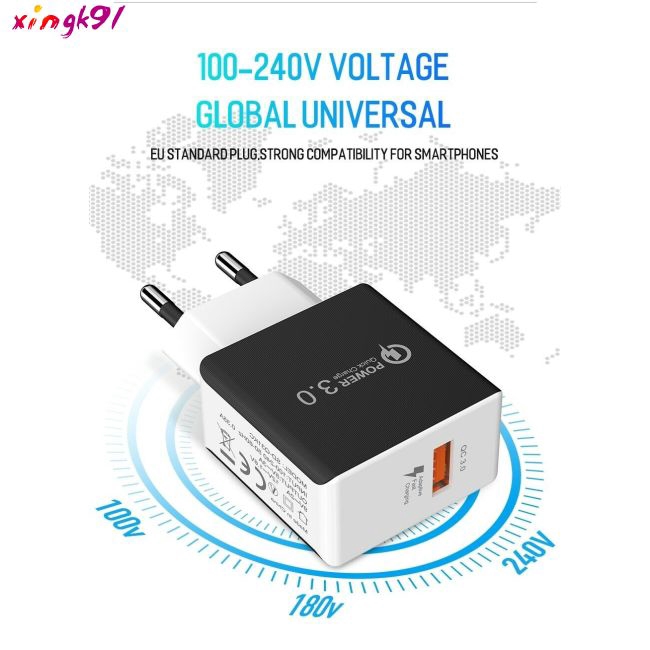 Củ sạc nhanh cổng USB cho Samsung Android iPhone LG