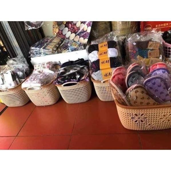 ( HÀNG HOT) Giỏ Nhựa Giả Đan Mây Đựng Đồ Có Quai Cầm - Giỏ Nhựa Đan Kiểu Dáng Hàn Quốc Nhựa Việt Nhật ( RẺ VÔ ĐỊCH)