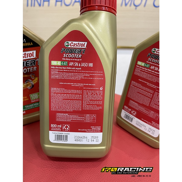 (HCM) Nhớt Xe Tay Ga CASTROL POWER1 SCOOTER 4T 10W-40 Dung Tích 800 ML - 1000 ML